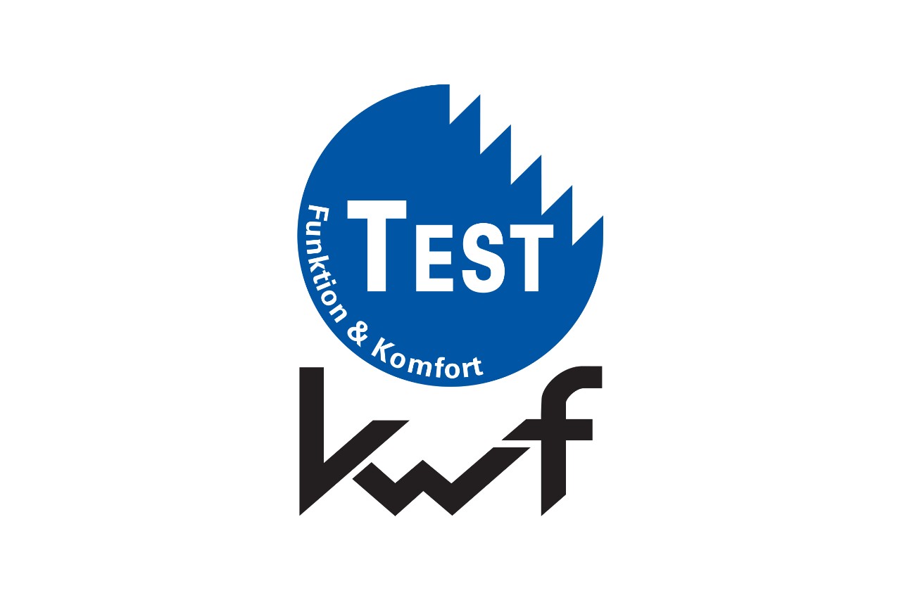 KWF Testの丸い青色のロゴ