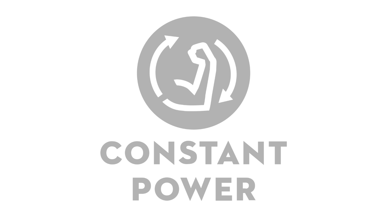 曲げた腕のアイコンと時計回りの2つの矢印、その下に「Constant Power」の文字