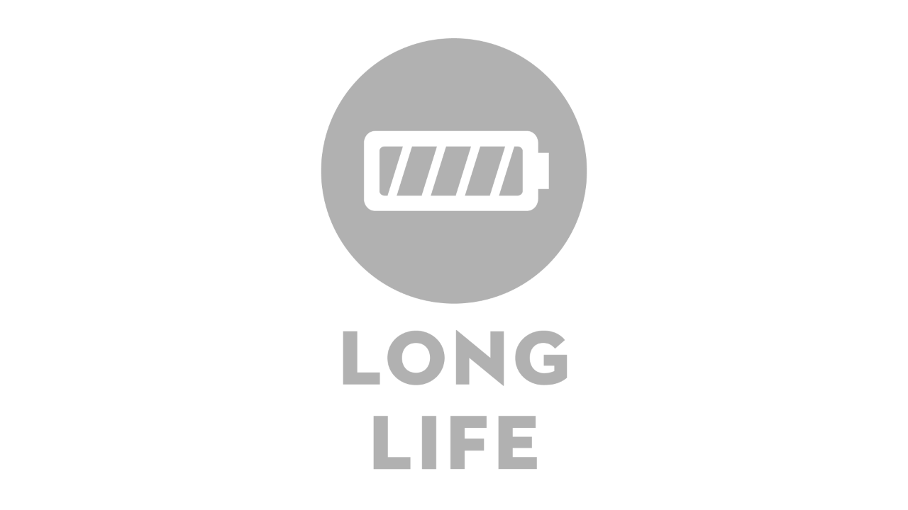 バッテリーアイコン、その下に「Long Life」の文字