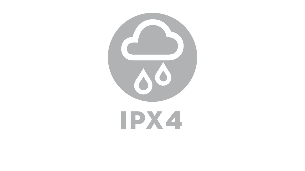 雨雲のアイコン、その下に「IPX4」の文字
